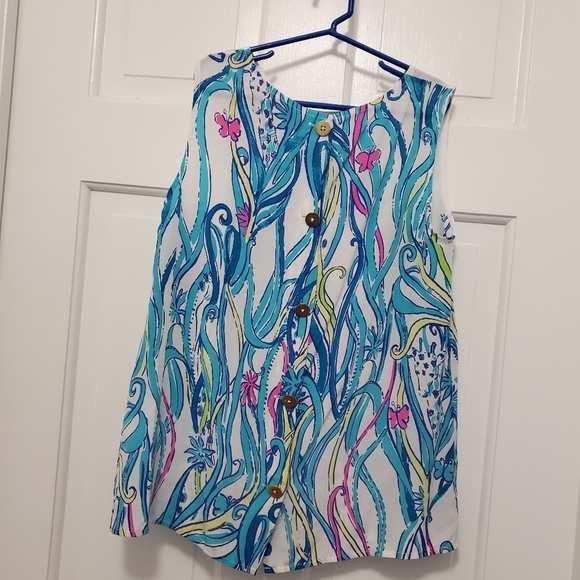 Lilly Pulitzer Iona Silk Tank Blouse Size XS, Preppy, Lightweight, Colorful - Picture 10 of 10